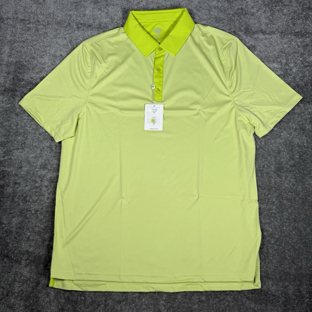 Graham Luxe AF Polo Shirt Men's XL Green Short‎ Sleeve Performance Stretch Golf